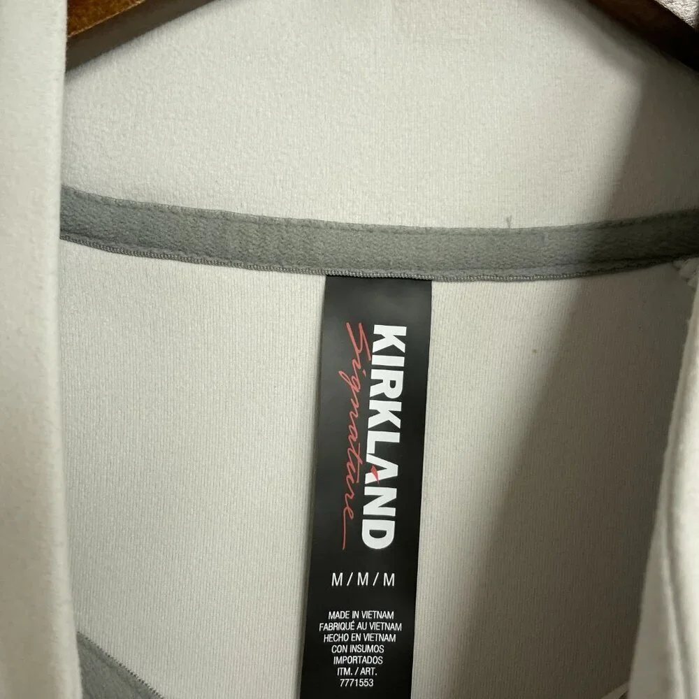 Kirkland Signature Men's M Gray 1/4 Zip Pullover Scuba Sweatshirt M0909